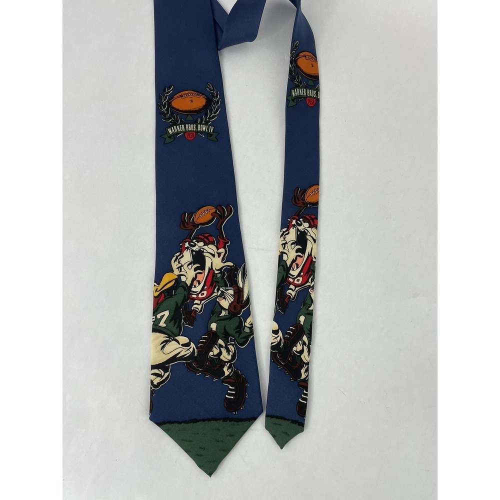 Vintage 1993 Warner Brothers Tie Looney Toons Warner Bros Bowl Taz Football NWT